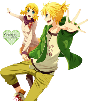 Rin x Len Kagamine rendered by me.