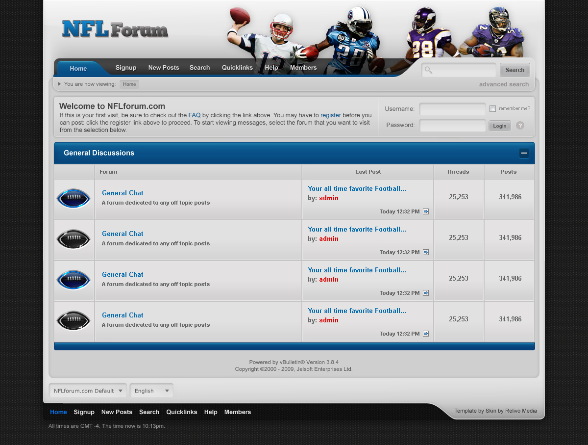 Nflforum Com Forum Template V2 By Axertion On Deviantart