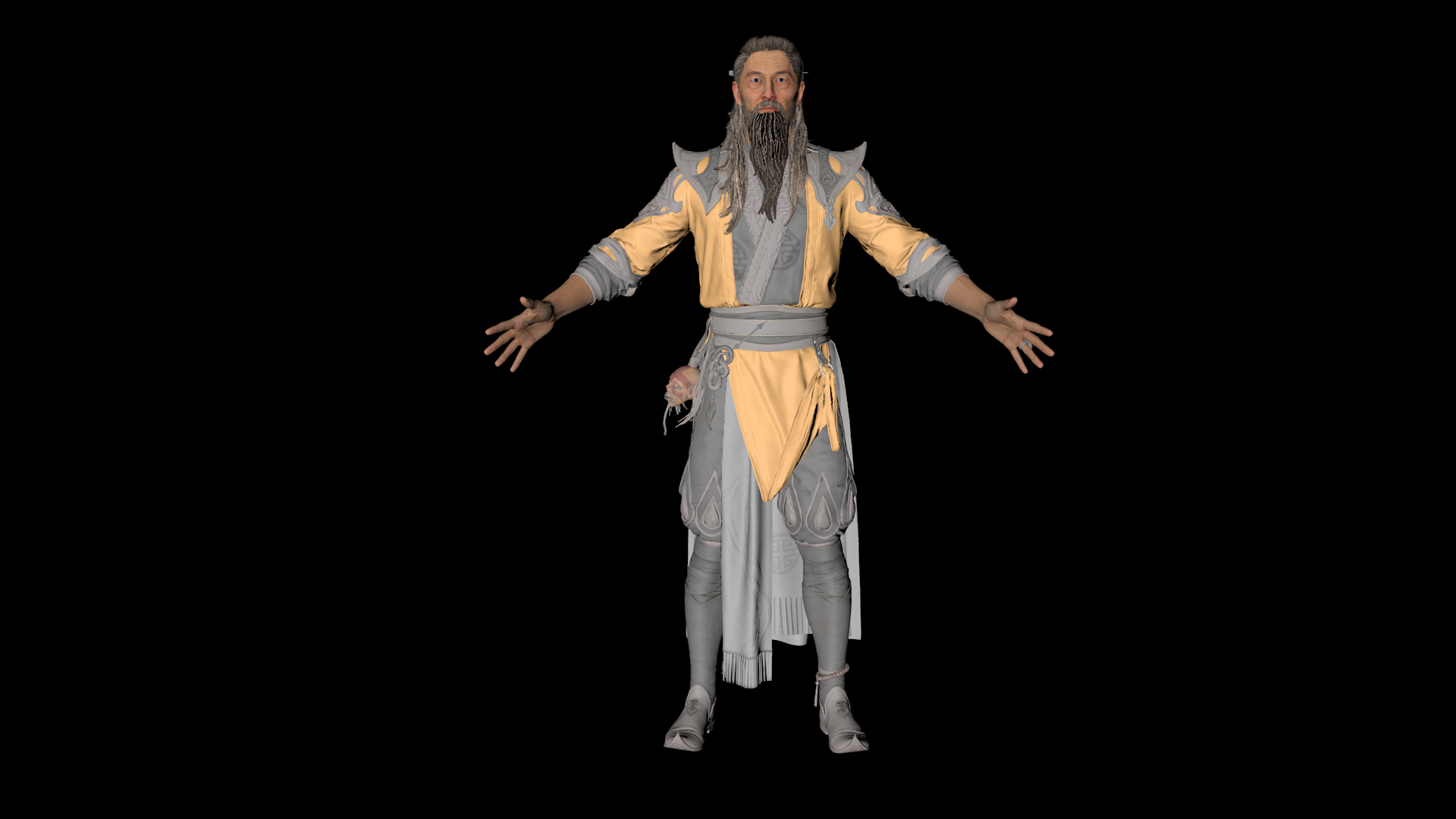 Shang Tsung MK1 in MK2 costume sprite (big) by DeathColdUA on DeviantArt