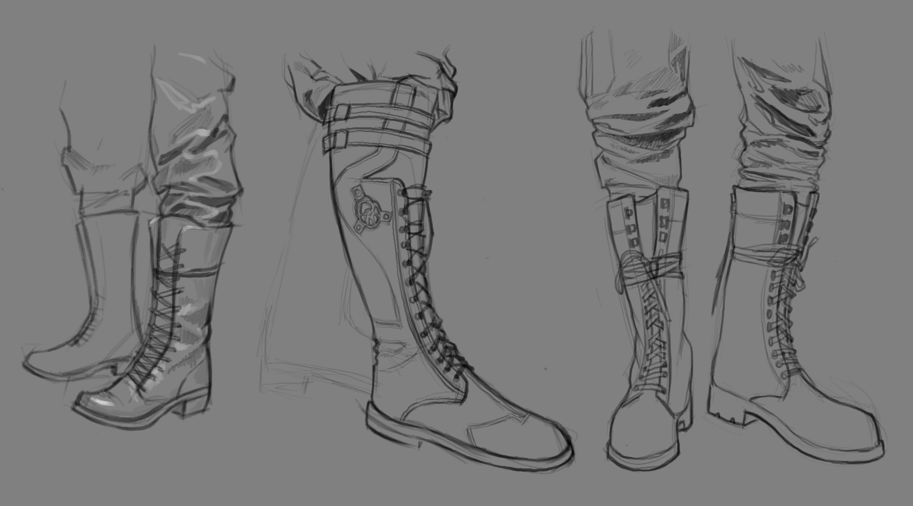 How To Draw Boots From The Front