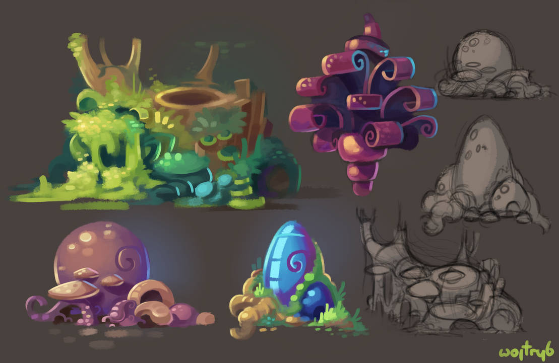 Rayman-like plants by wojtryb on DeviantArt