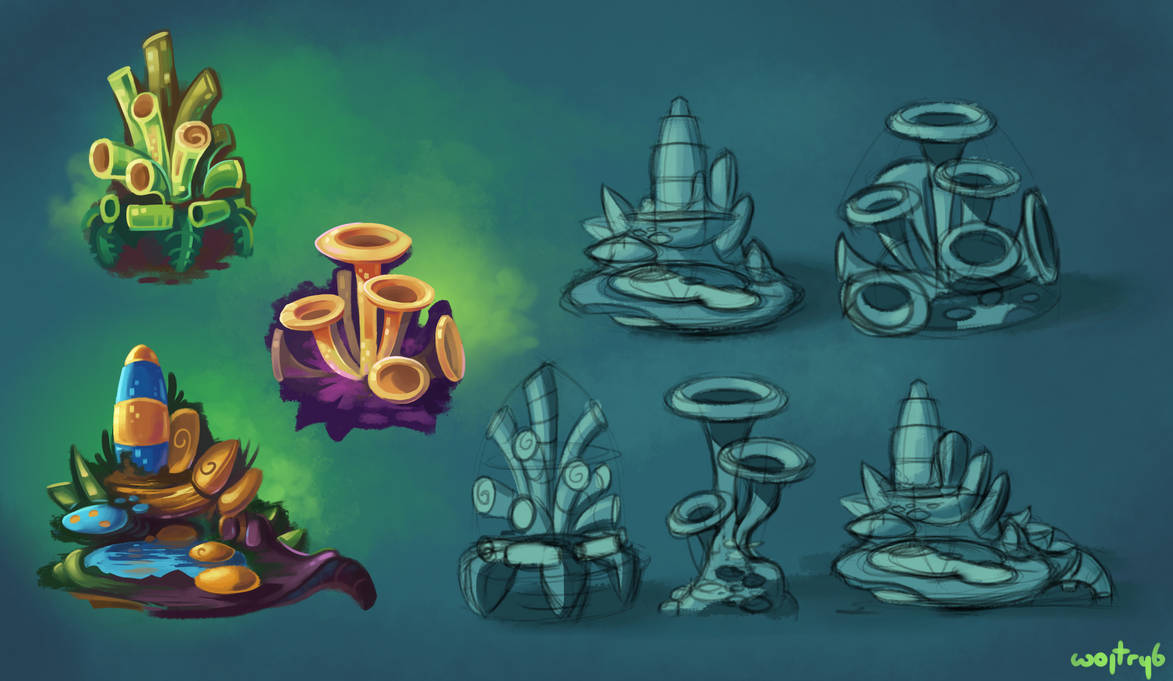 Rayman-like plants 2 by wojtryb on DeviantArt