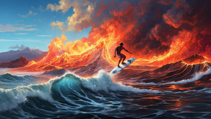 Riding the Fiery Waves