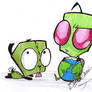 Baby Zim and puppy Gir