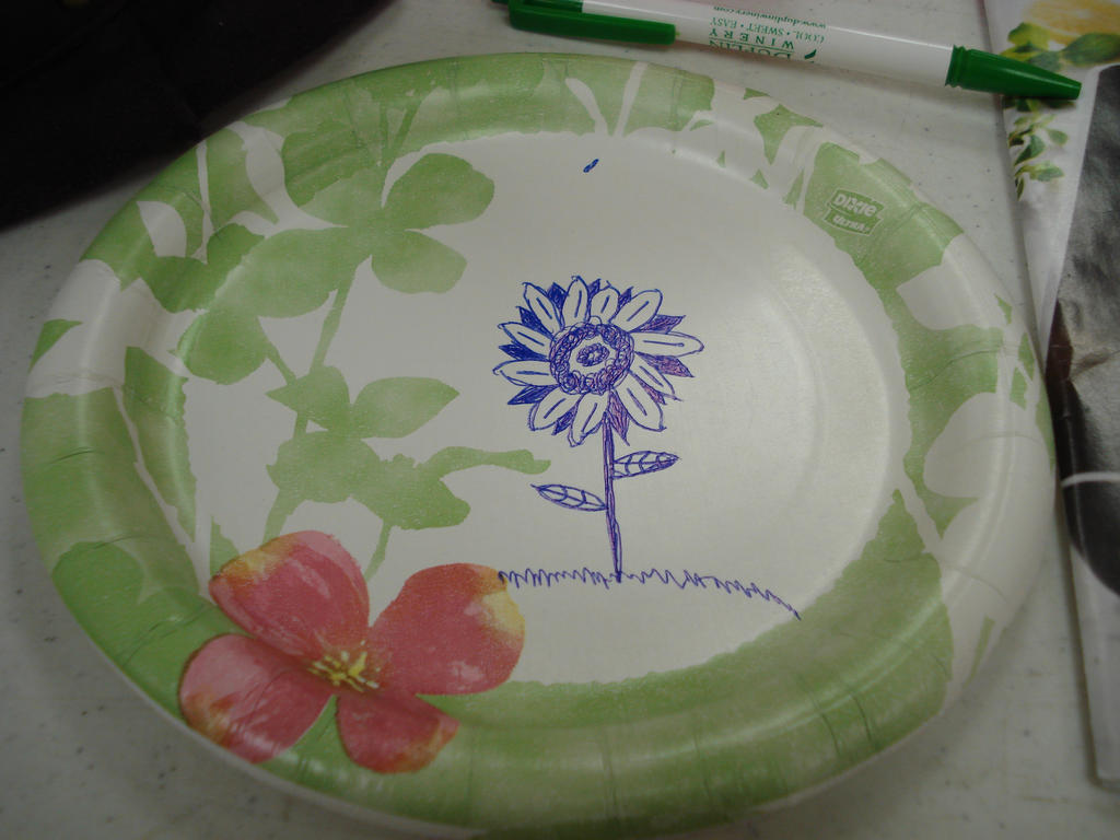 Flower on a plate