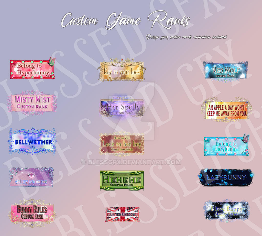 Custom ranks by BlessGfx on DeviantArt
