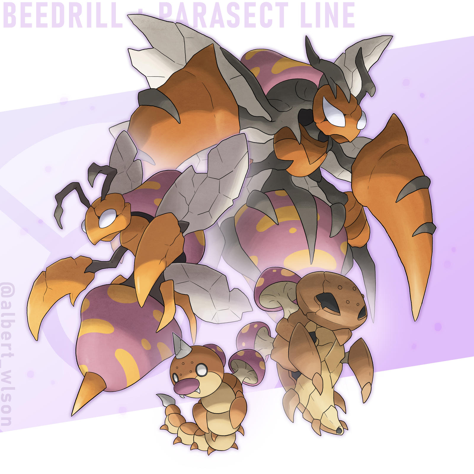 Beedrill Line Beedrill and Parasect Line (Fusions) by albrt-wlson on DeviantArt