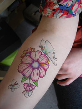 Superimposed tattoo Floral