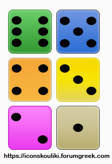 Colored dices by IconSkoulikiGraphics