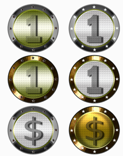 Silver and gold coins by IconSkoulikiGraphics