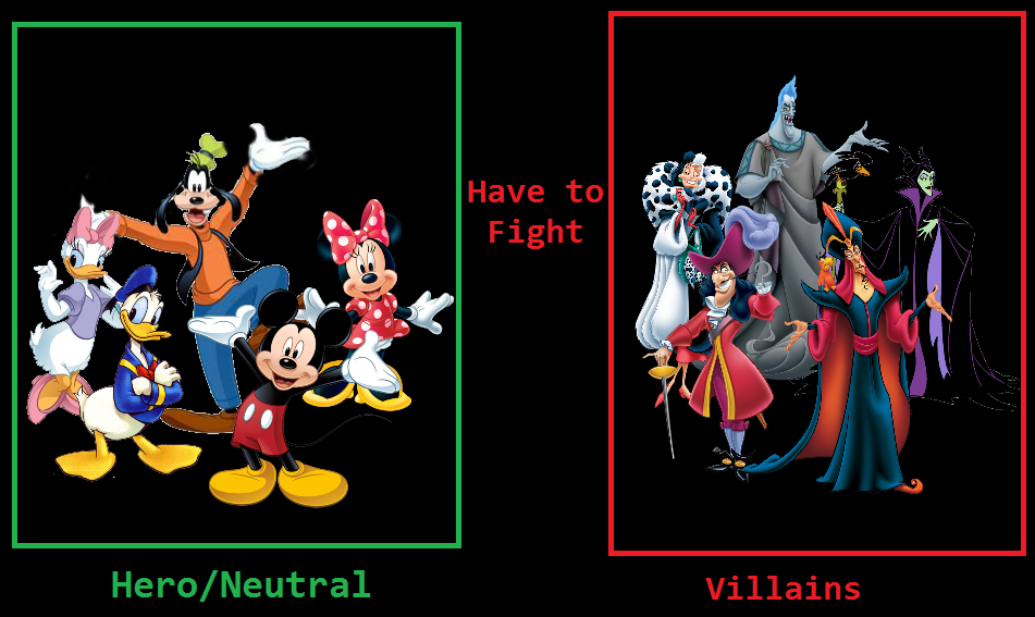 Disney Rivalries Mickey and Friends Have to Fight Disney Villains by dezfranco1984 on ...