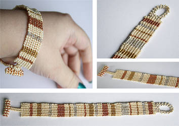 Gilded - Herringbone stitch bracelet