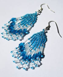 Blue tassels - earrings