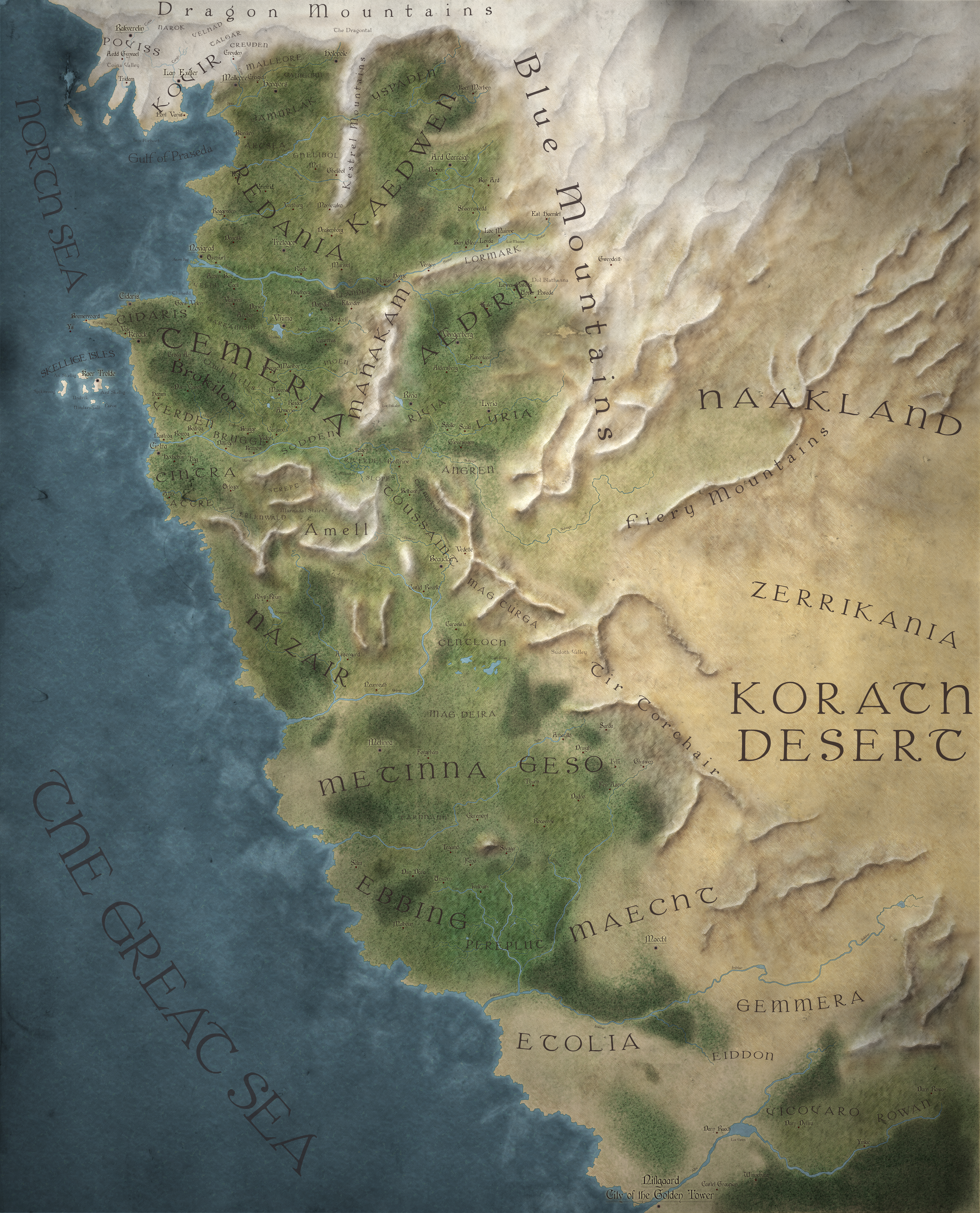 The Witcher World Map - Easy Reading version by MartynasB