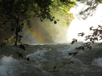 Rainbow and waterfall