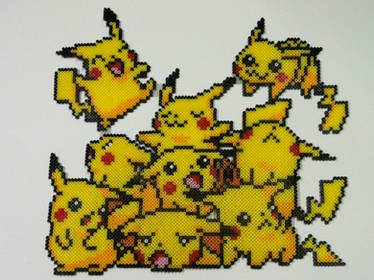 Perler Bead Art: Pikachu Pile