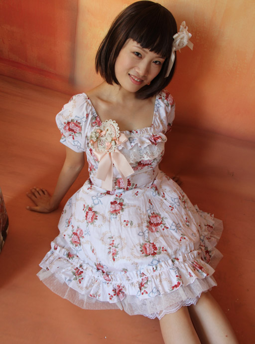 Infanta Square Collar Bowknot Lace Up Lolita Dress