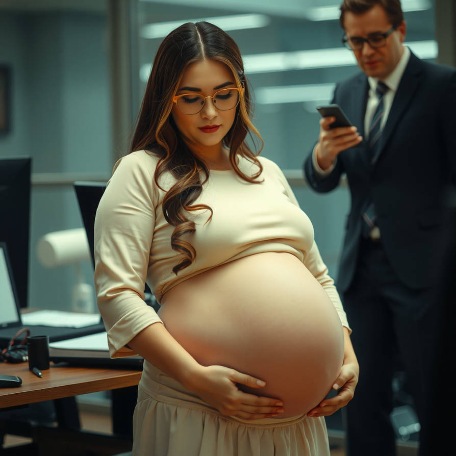 Beautiful Pregnant with enormous pregnant belly re