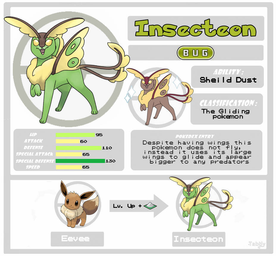Inseect Fakemon Insecteon (Fakemon Eeveelution) by TabbyTheNeko-Chan on DeviantArt