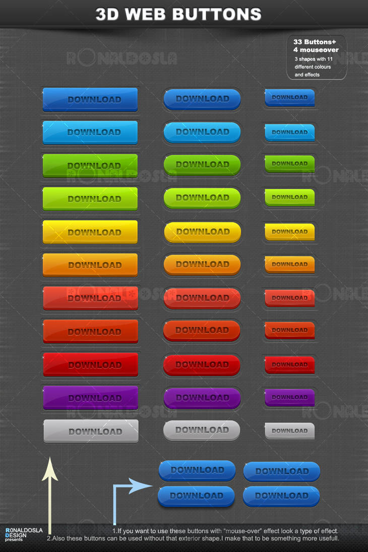Deviantart Web Button 3D Web Buttons Glossy by r0naldosla on DeviantArt