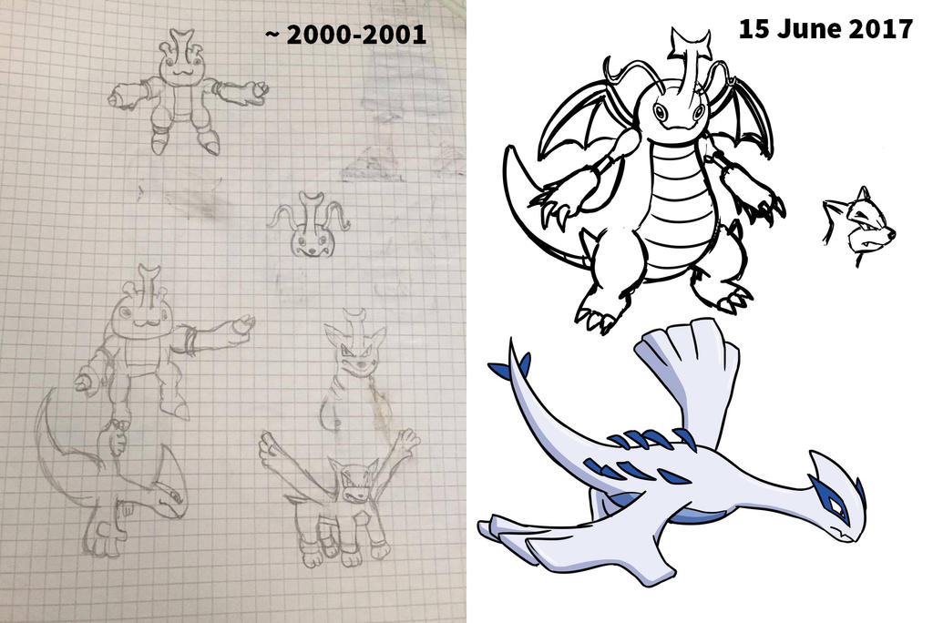 Before and After - Lugia and Pokemon Fusion