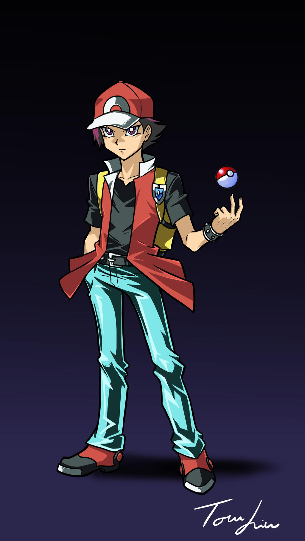 Red The Pokemon Trainer Pokemon trainer Red in Yu-gi-oh style by Shight on DeviantArt