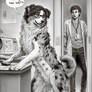 Faux Sketch Friday #2: Canine Workplace Hijinks