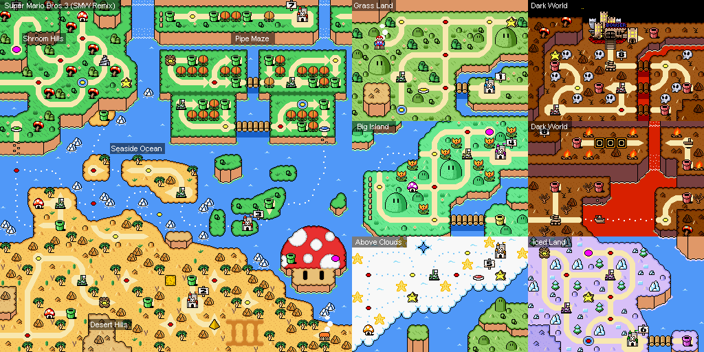 Super Mario Bros. 3 - Maps  Mario bros, Super mario, Super mario bros games