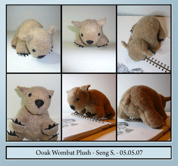 Ooak baby wombat plush