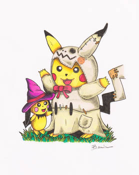 Halloween Pikachu and Pichu