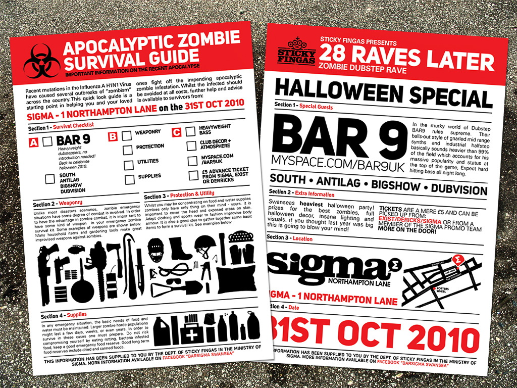 zombie rave flyer