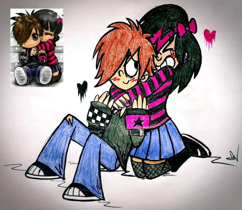Hug Emo Emo Couple by LucMaxwell180 on DeviantArt