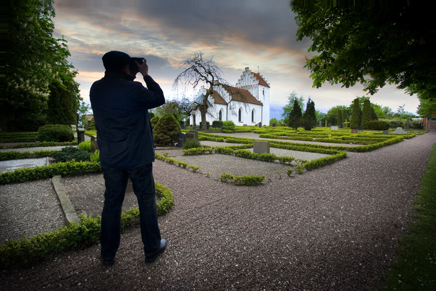 Chris on the churchyard