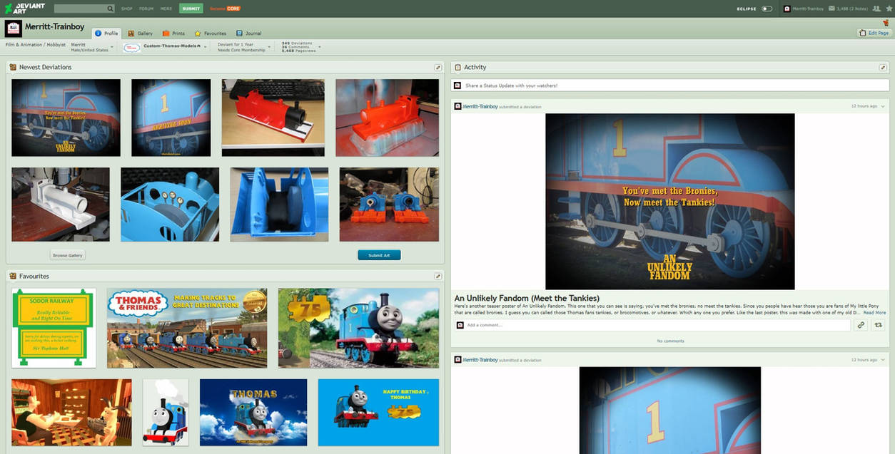 My Old DeviantArt Page Design by Merritt-Trainboy on DeviantArt