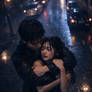 hug in the rain