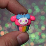 My Melody Neon Rainbow Cupcake Charm by lyssacrafts