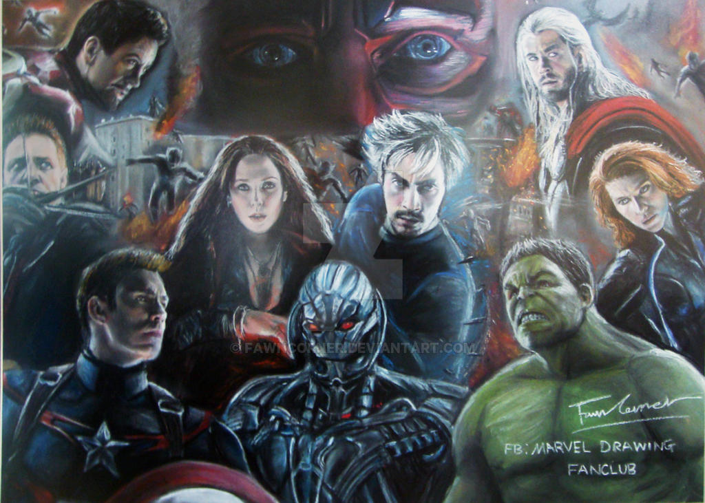 Avenger Age of Ultron pastel drawing