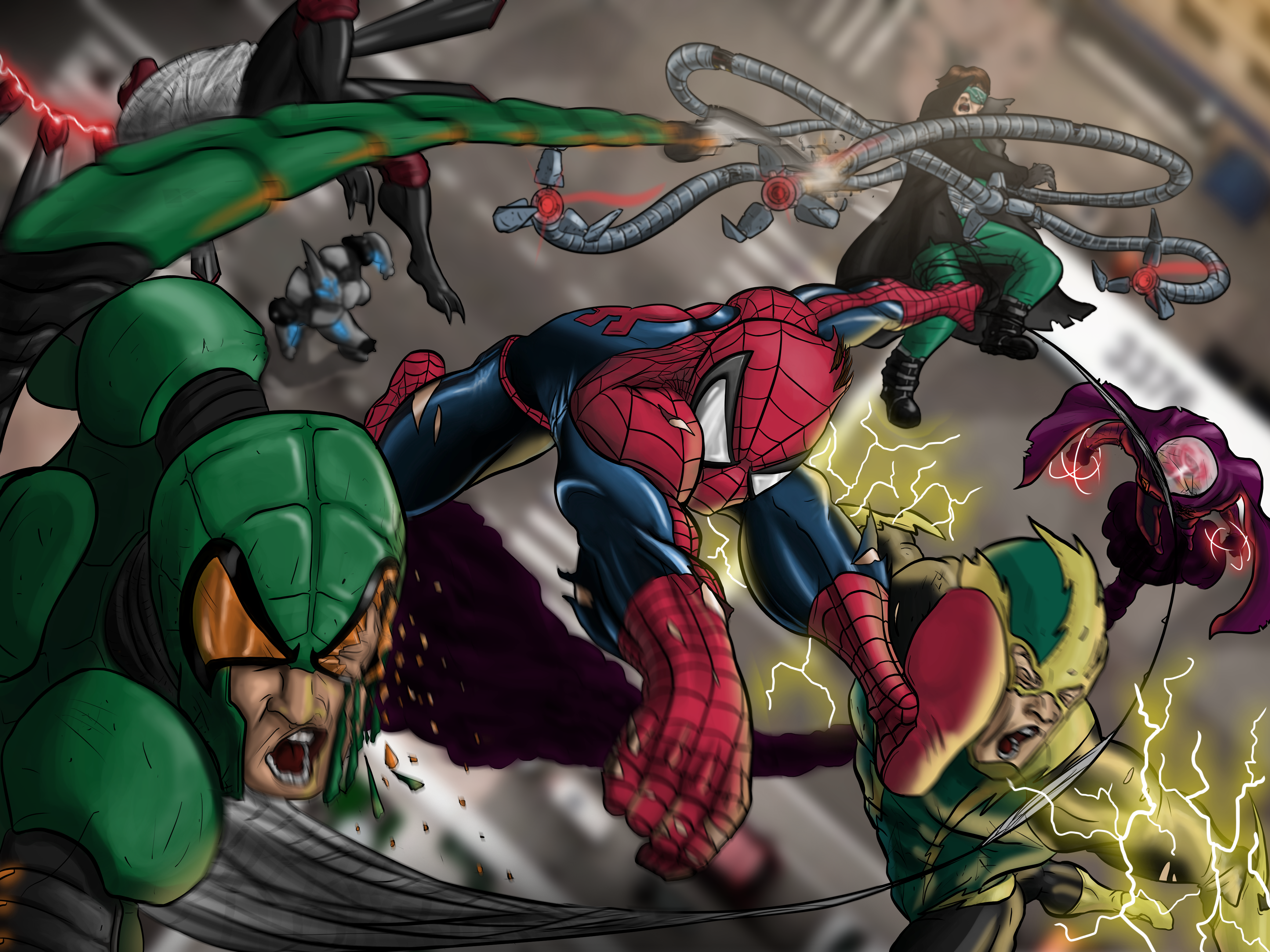 Spider-Man vs Sinister Six by KaholStudio on DeviantArt