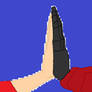 Me and Optimus Prime touching hands