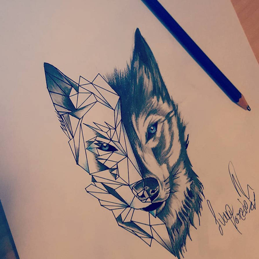 WOLF GEOMETRIC TATTOO by camaia69 on DeviantArt