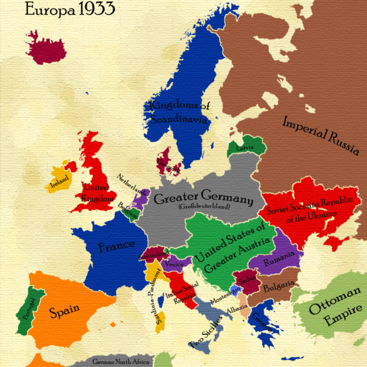 AltHist Europe Map 1933