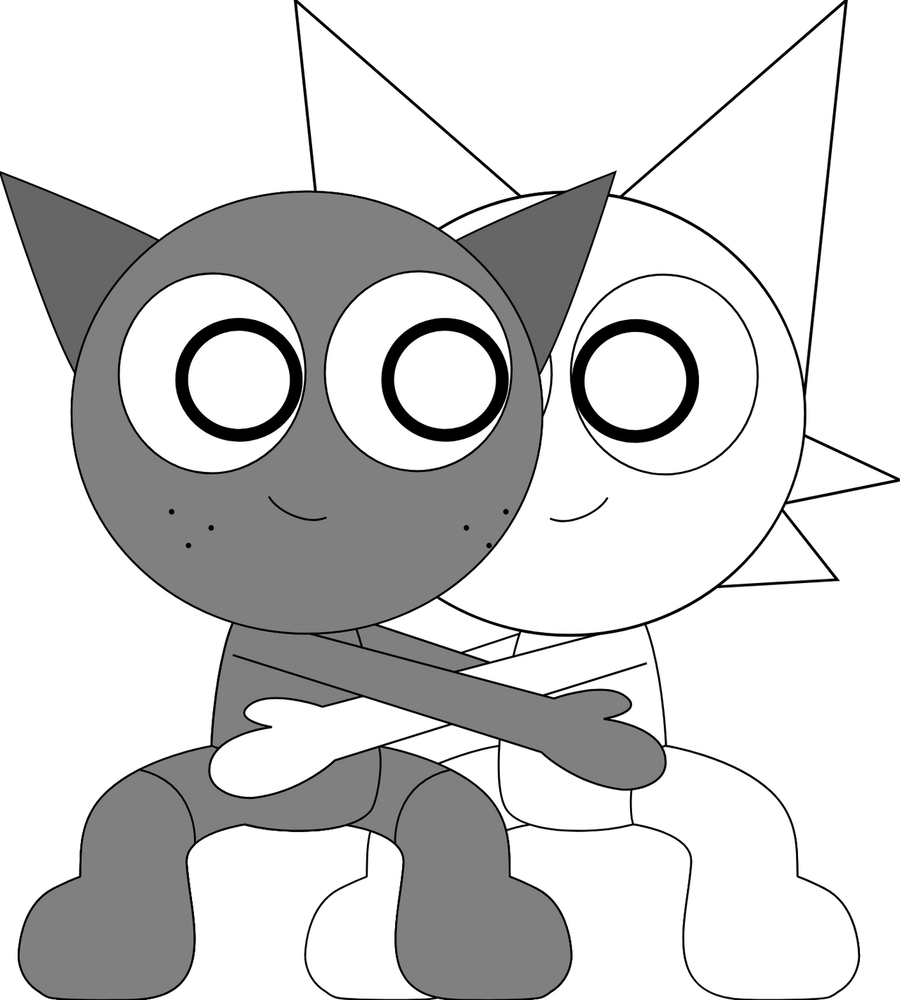 Grey And Wenda Hugging While Squatting Eyes Open By Beloved1327 On grey-and-wenda-hugging-while-squatting-eyes-open-by-beloved1327-on