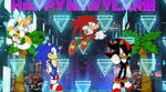 Sonic Art (Team Sonic With Shadow) New Year by StrawHatLuffy114