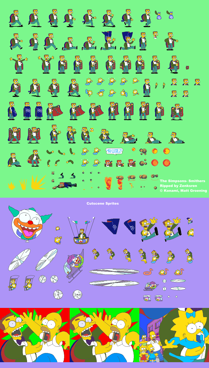 Simpsons Arcade Smithers recolored sprite sheet by Fanofmanymedia on ...