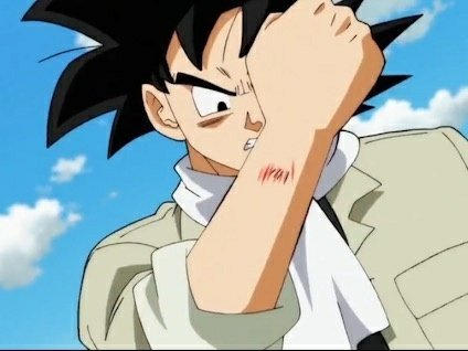 Goku hurt from bullets. by IreneBelserion69