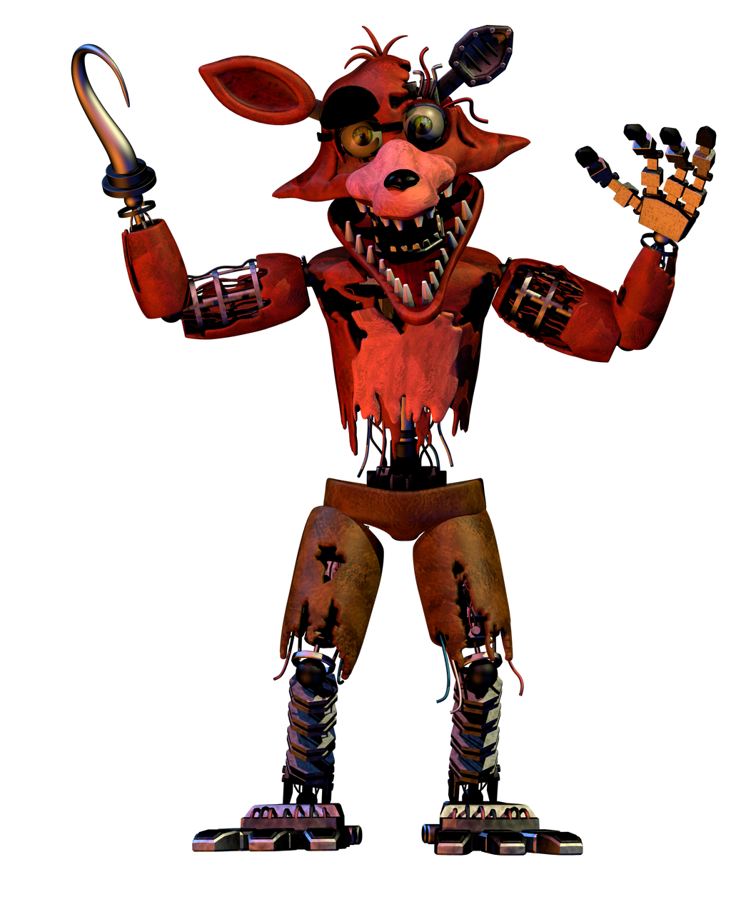 Blender/FNaF2] Withered Foxy Full Body by FnaFcontinued on DeviantArt,  withered foxy fnaf 