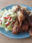 Cola-chicken with rice and salad (DOWNLOAD RECIPE) by roxan1930