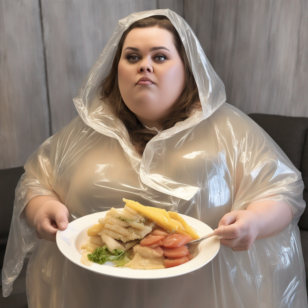 Obese Lady Deviantart Fat obese women wearing plastic raincoat pvc ponch by kellyp100 on ...