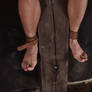 Feet hanging in the cross