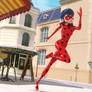 Marinette-Ladybug outside the bakery